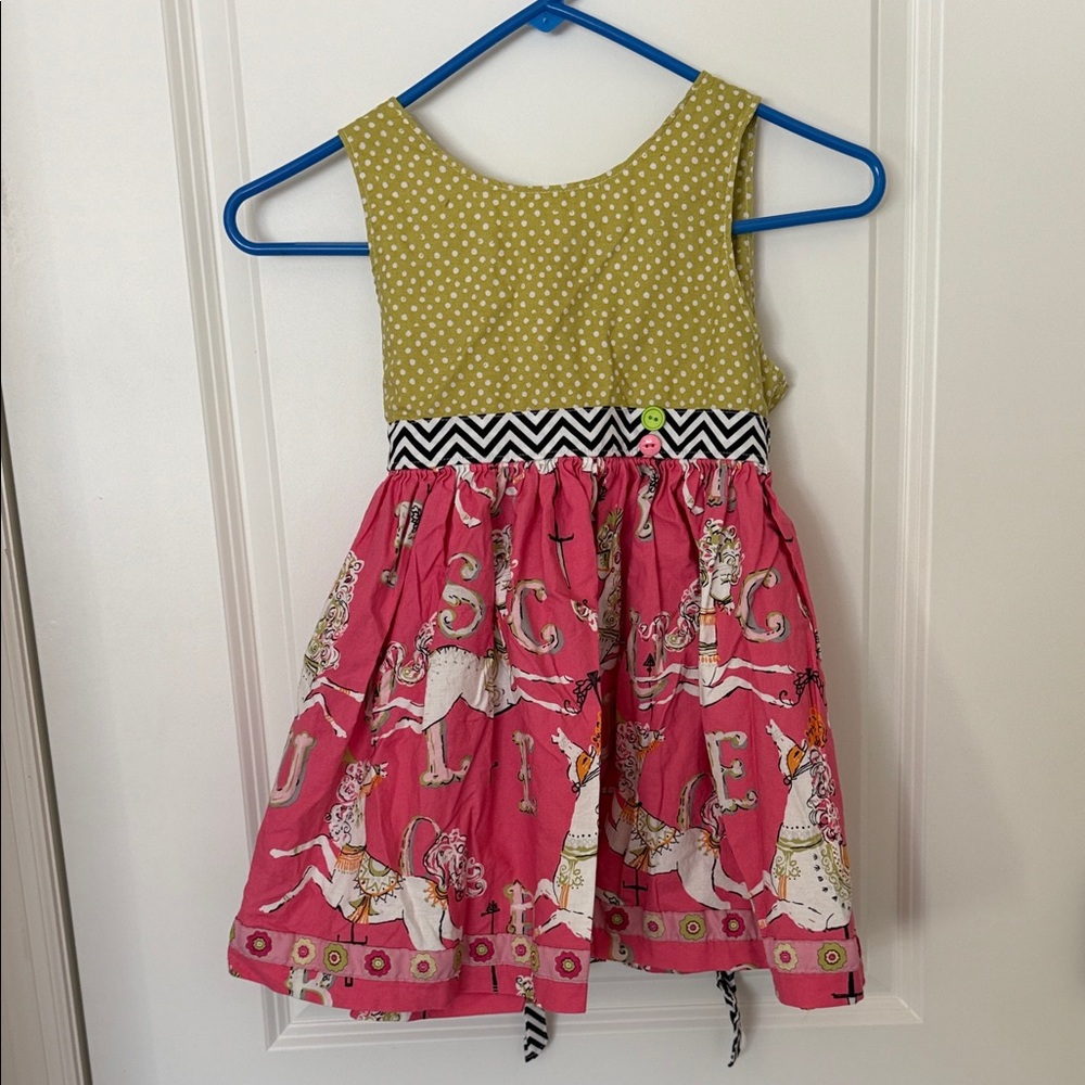 Polka Dot and Carousel Print Dress8